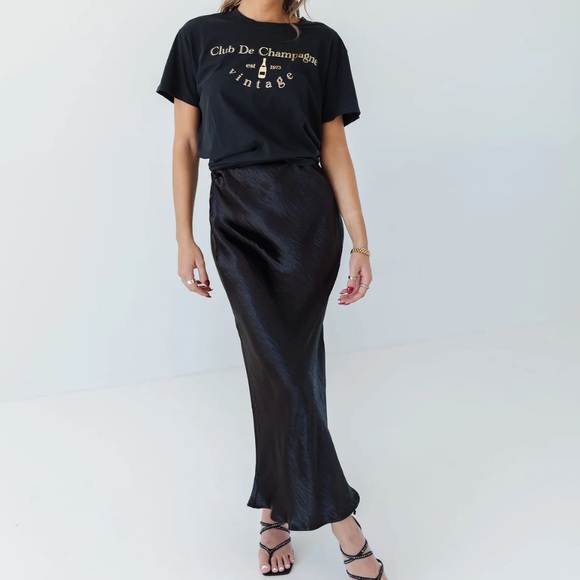 Show Me Your MuMu Tops - Show Me Your MuMu The Travis Tee Shirt Black Club De Champagne Medium NWT NEW
